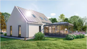 Solar house with solarium